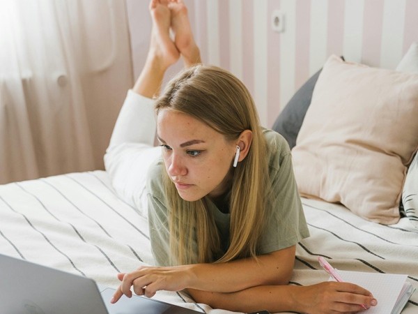 A Woman Working From Home