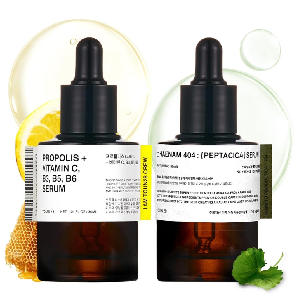 TOUN28 Peptacica + Propolis Glow Duo Set | Soothing & Brightening Serum Bundle | Korean Skincare for Sensitive & Dry Skin