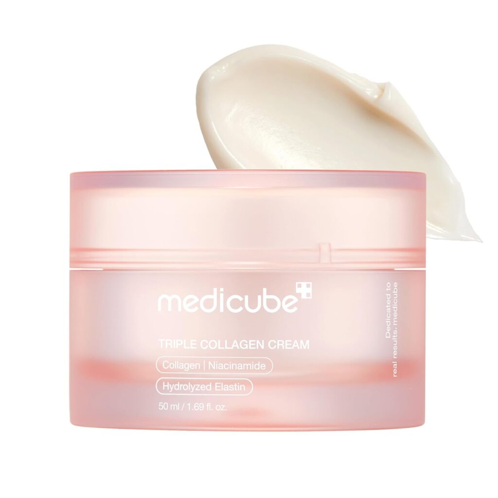 Medicube Triple Collagen Cream - Hydrating & Firming Moisturizer with Hyaluronic Acid, Premium Elastin, Shea Butter - Wrinkle Care & Boosts